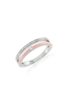 Frankie & Zoe Pink Enamel & Diamond Ring In Gold