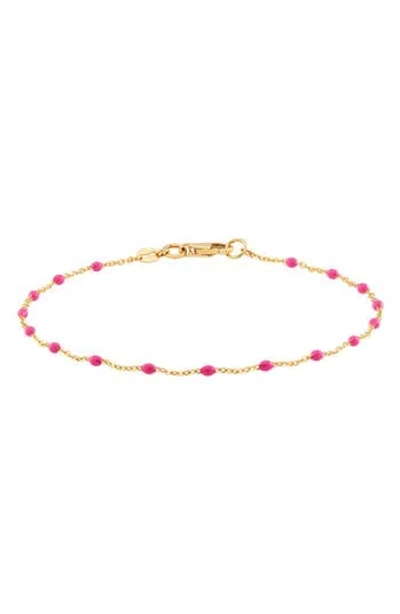 Frankie & Zoe Pink Enamel Station Bracelet