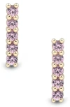Frankie & Zoe Pink Sapphire Hoop Earrings In Yellow Gold/pink