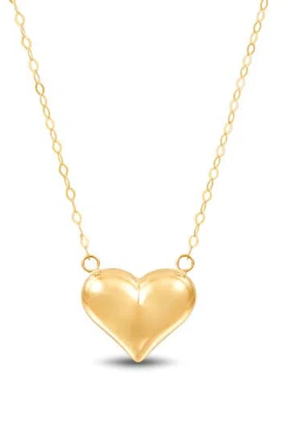 Frankie & Zoe Puffy Heart Pendant Necklace In Gold