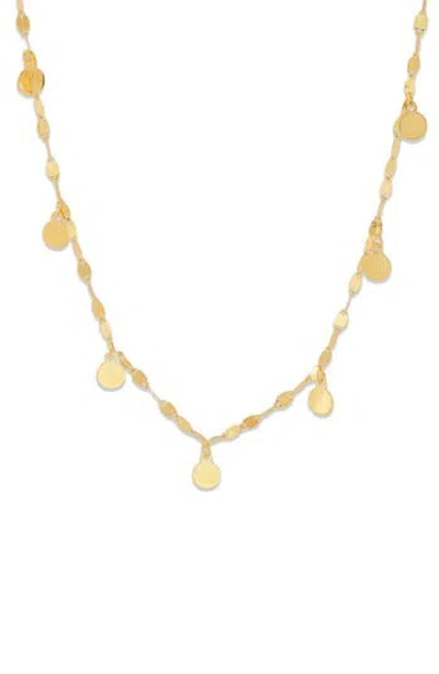 Frankie & Zoe Round Disc Station Necklace In Gold