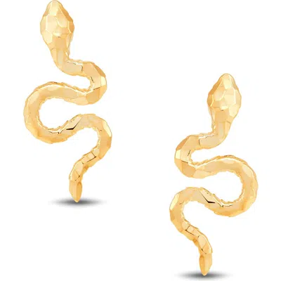 Frankie & Zoe Snake Stud Earrings In Gold