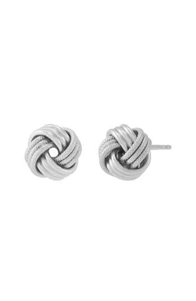 Frankie & Zoe Swirl Love Knot Stud Earrings In Silver