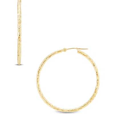 Frankie & Zoe Textured Hoop Earrings In Gold