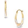 Frankie & Zoe Textured Two-tone Hoop Earrings In Multi