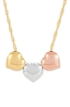 Frankie & Zoe Tri-tone Heart Necklace