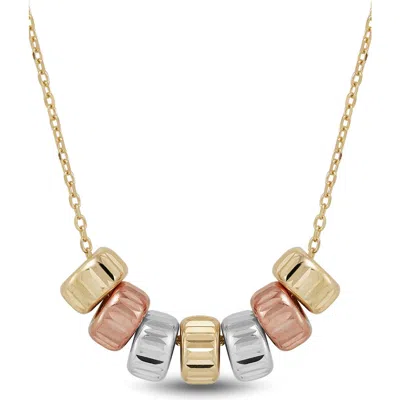 Frankie & Zoe Tri-tone Rondelle Necklace In Multi
