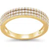Frankie & Zoe Triple Row Diamond Band Ring In Gold