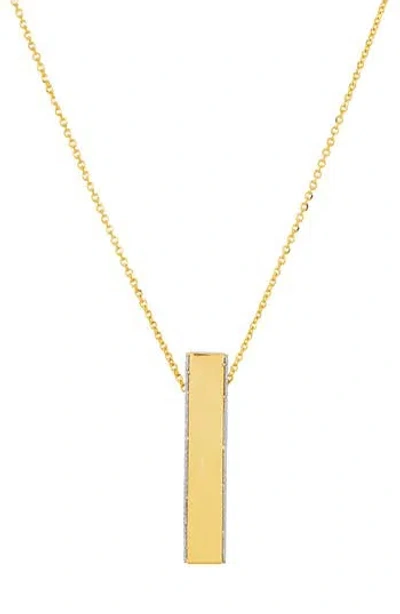 Frankie & Zoe Tube Bar Pendant Necklace In Gold