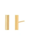 Frankie & Zoe Tube Bar Stud Earrings In Gold