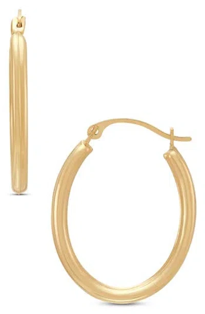 Frankie & Zoe Tube Oval Hoop Earrings In Gold