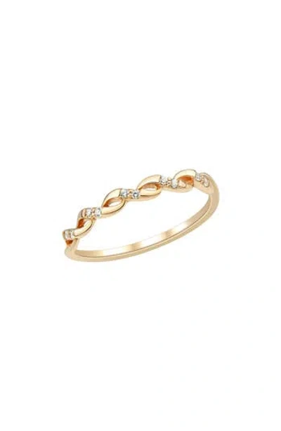 Frankie & Zoe Twist Diamond Band Ring In Gold