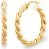 Frankie & Zoe Twist Hoop Earrings In Gold