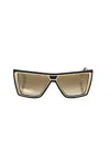 Frankie Morello And Square Frame Women's Sunglasses In Black
