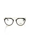 Frankie Morello Aviator-style Chic Eyeglasses With Gold Accents
