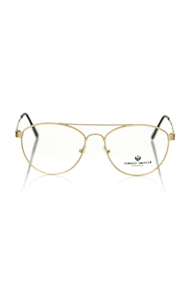 Frankie Morello Aviator Style Metallic Frameeyeglasses In Gold