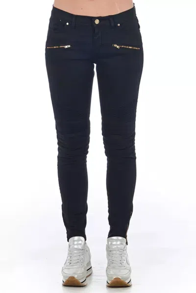 Frankie Morello Black Cotton Women Jeans In Blue