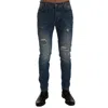 Frankie Morello Blue Cotton Jeans & Men's Pant