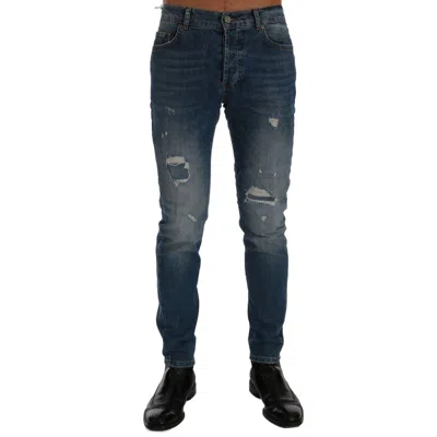 Frankie Morello Blue Cotton Jeans & Men's Pant