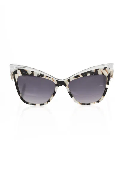 Frankie Morello Chic Cat Eye Sunglasses With Pearly Women's Accent In Purple