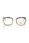 Frankie Morello Chic Havana Square Women's Eyeglasses In Red