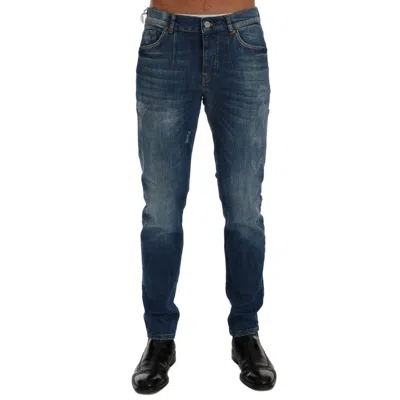 Pre-owned Frankie Morello Cotton Slim Fit Men's Jeans () In Blue