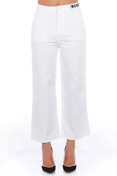 Frankie Morello Cotton Women Cropped Women's Trouser In White