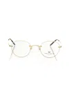 Frankie Morello Gold Metallic Fibre Frame In White