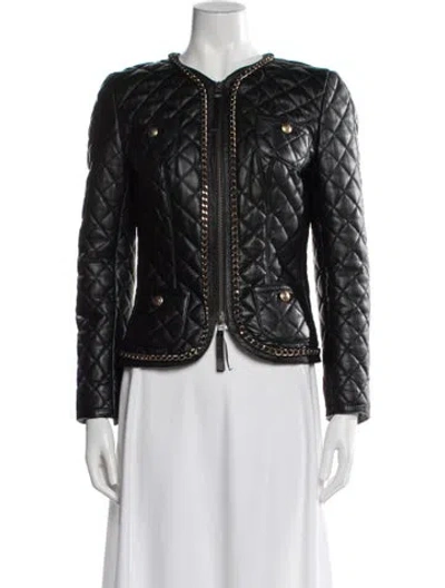 Pre-owned Frankie Morello Leather Jacket In Black