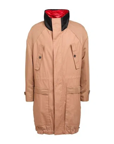 Frankie Morello Man Overcoat Camel Size 38 Polyester In Beige