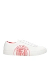 Frankie Morello Man Sneakers White Size 7 Textile Fibers, Leather In White