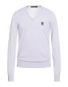 Frankie Morello Man Sweater Lilac Size L Viscose, Polyamide In White