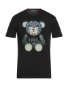 Frankie Morello Man T-shirt Black Size M Cotton In Black