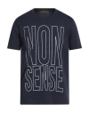 Frankie Morello Man T-shirt Navy Size L Cotton In Blue