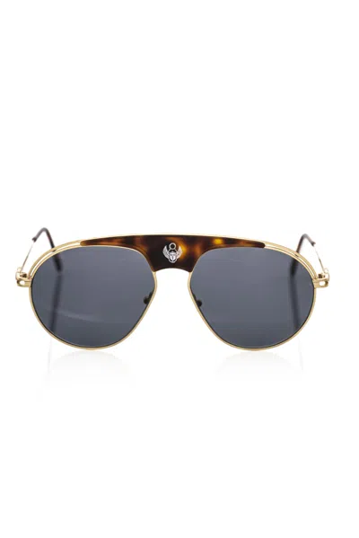 Frankie Morello Metallic Fibre Men Men's Sunglass In Brown