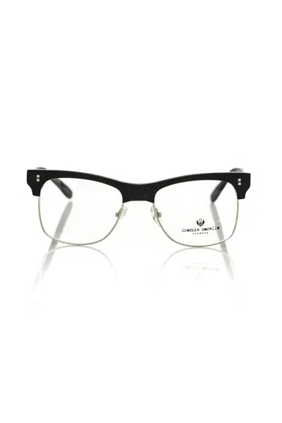 Frankie Morello Metallic Men's Eyeglass Men's Frame In Black