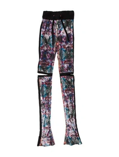 Pre-owned Frankie Morello Printed Straight Leg Pants In Black