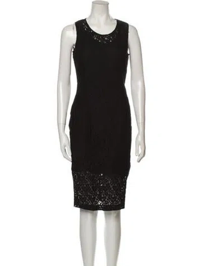 Pre-owned Frankie Morello Scoop Neck Knee-length Dress In Black