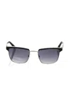 Frankie Morello Black Metallic Fibre Sunglasses In Black