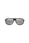 Frankie Morello Black Metallic Fibre Sunglasses In Black