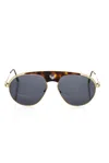 Frankie Morello Brown Metallic Fibre Sunglasses In Gold