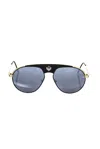 Frankie Morello Black Metallic Fibre Sunglasses In Black