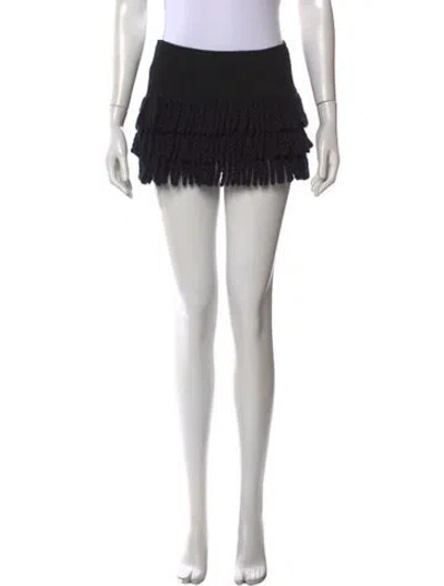 Pre-owned Frankie Morello Virgin Wool Mini Skirt In Black