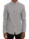 Frankie Morello White Blue Check Casual Cotton Regular Fit Men's Shirt In White