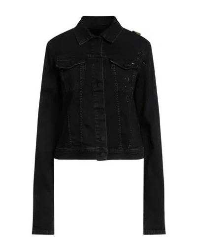 Frankie Morello Woman Denim Outerwear Black Size Xs Cotton, Elastane