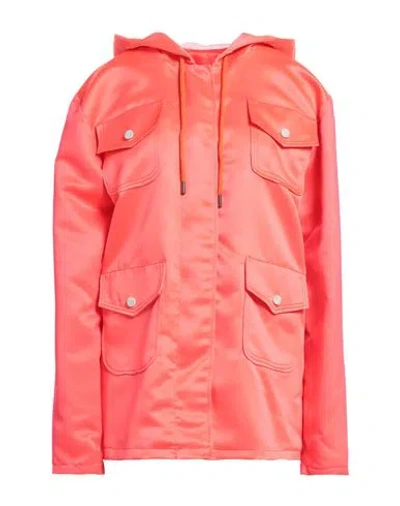 Frankie Morello Woman Jacket Coral Size Xs Polyester, Polyamide In Red