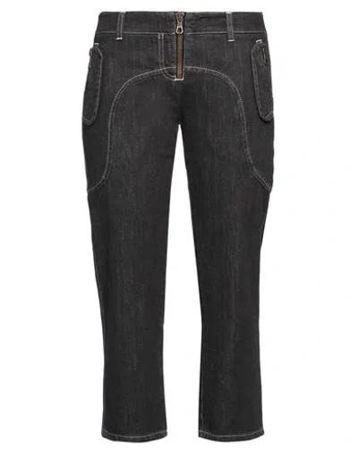 Frankie Morello Woman Denim Cropped Black Size 6 Cotton