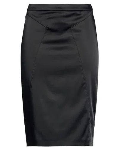 Frankie Morello Woman Midi Skirt Black Size 10 Acetate, Polyamide, Rubber
