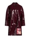 Frankie Morello Woman Overcoat & Trench Coat Plum Size 2 Linen, Polyurethane In Purple