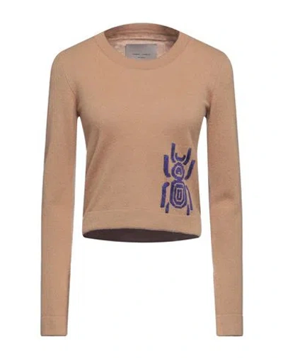 Frankie Morello Woman Sweater Camel Size M Wool, Cashmere, Viscose In Beige